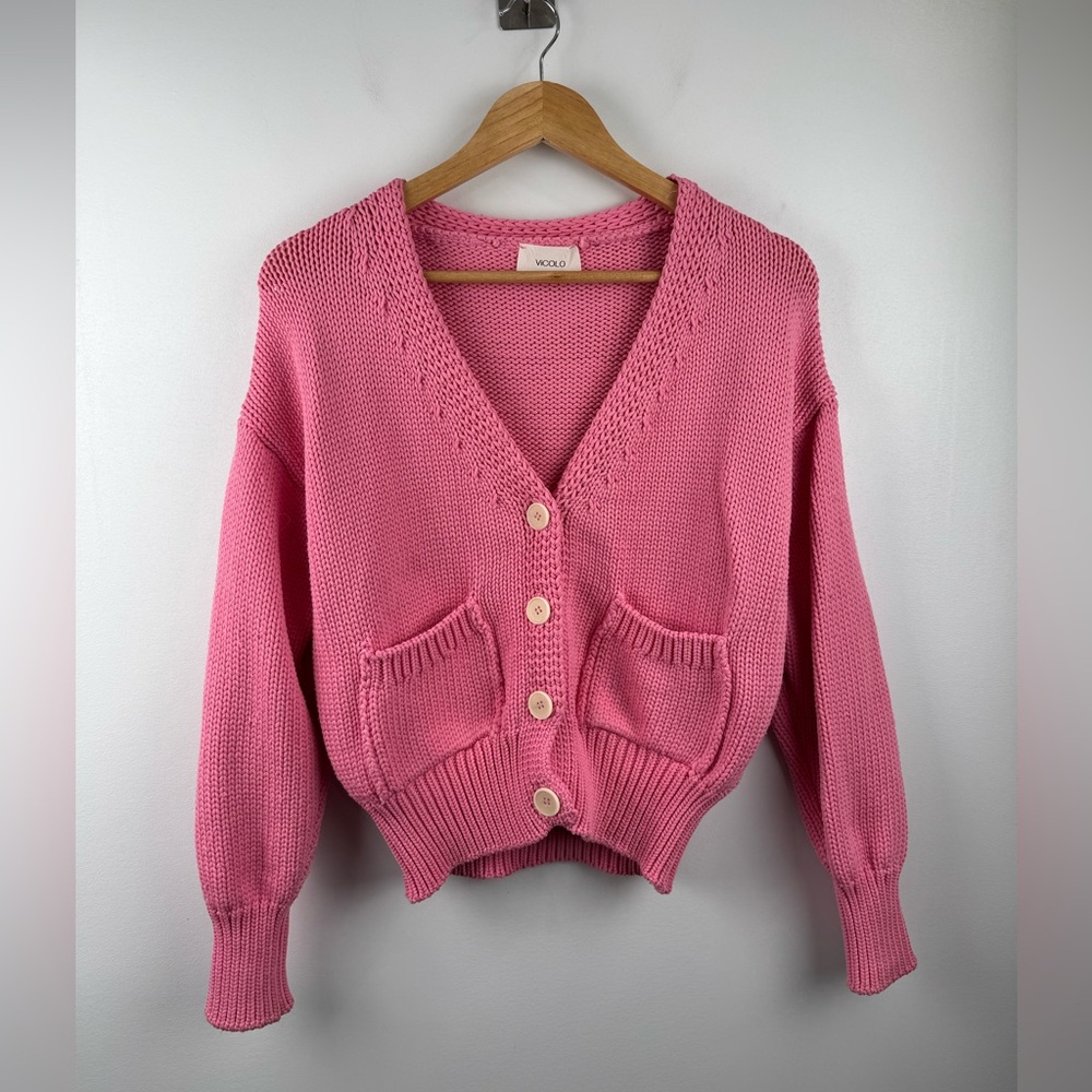 Vicolo Women Pink Cardigan Size TU